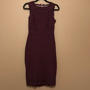 Ted Baker Burgundy Lace Pencil Dress - Size 1 (US 4) - NWOT